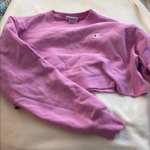 Pink champion cropped pull over